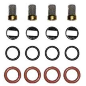 kit para bico injetor para toyota corolla 2.0 flex 2010 a 2013 (04 filtros / 08 aneis / 04 ponteiras)