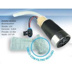 bomba de combustivel (eletrica) para hyundai hb20 1.0 12v 2013 em diante flex / hb20 1.6 16v 2013 em diante flex - 3,