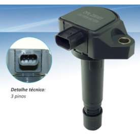 bobina de ignicao para honda new civic 1.8 16v flex / 2.0 16v flex 2007 em diante / crv 2.0 16v 2007 em