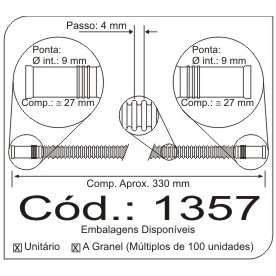 mangueira corrugada para bomba de combustivel - bocal 9.0mm / 9.0mm - comprimento 330mm