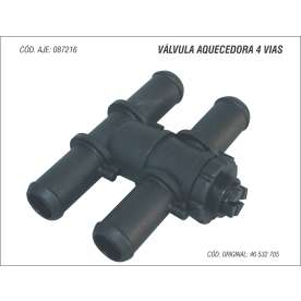 valvula aquecedora 4 vias para linha palio 1.6 8v 16v 1996 em diante uno mille fire 2004 em diante