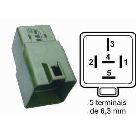 rele auxiliar reversivel para verde na/nf 12v 40/30a 5term 6,3mm  - ford ka de 1996 a 2019